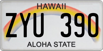 HI license plate ZYU390