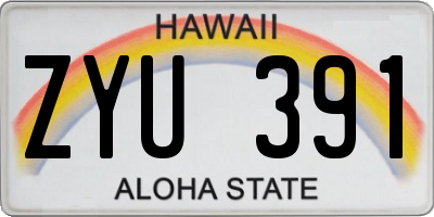 HI license plate ZYU391