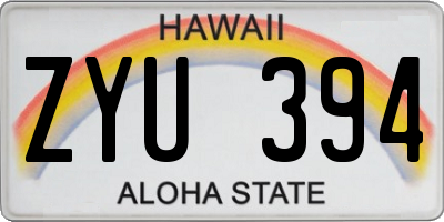 HI license plate ZYU394