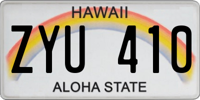HI license plate ZYU410