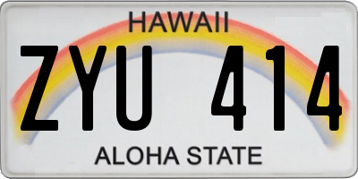 HI license plate ZYU414