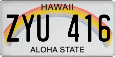 HI license plate ZYU416