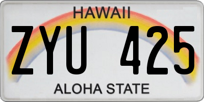 HI license plate ZYU425