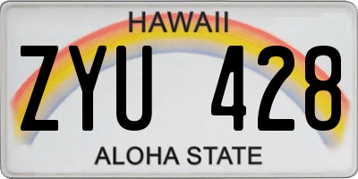 HI license plate ZYU428