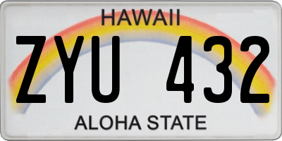 HI license plate ZYU432