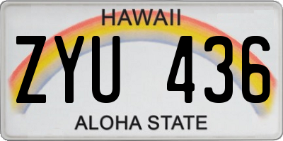 HI license plate ZYU436
