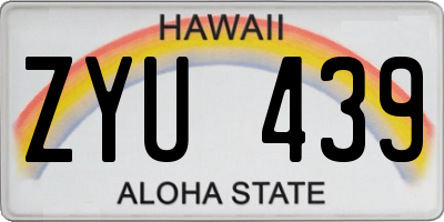 HI license plate ZYU439