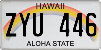 HI license plate ZYU446