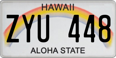 HI license plate ZYU448