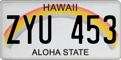 HI license plate ZYU453