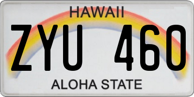 HI license plate ZYU460