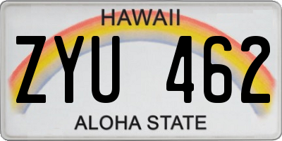 HI license plate ZYU462
