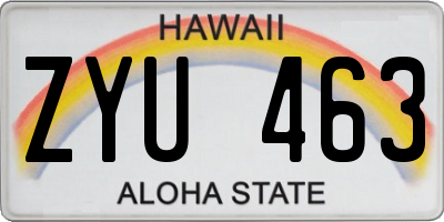 HI license plate ZYU463