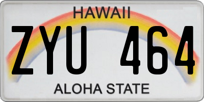HI license plate ZYU464