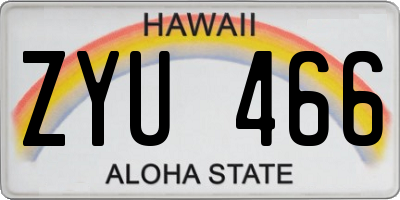 HI license plate ZYU466