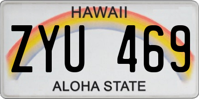 HI license plate ZYU469