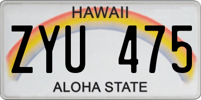 HI license plate ZYU475