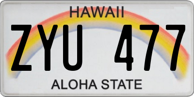 HI license plate ZYU477