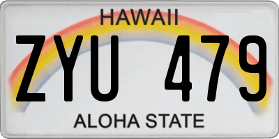 HI license plate ZYU479