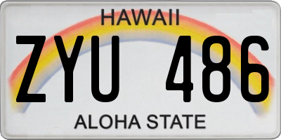 HI license plate ZYU486
