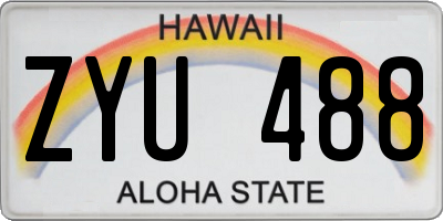 HI license plate ZYU488