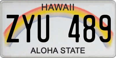 HI license plate ZYU489