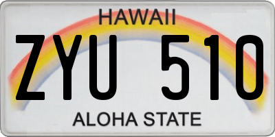 HI license plate ZYU510