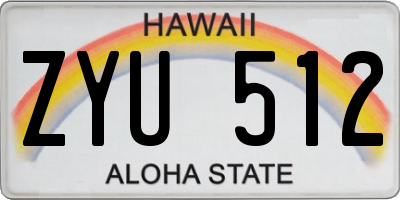 HI license plate ZYU512