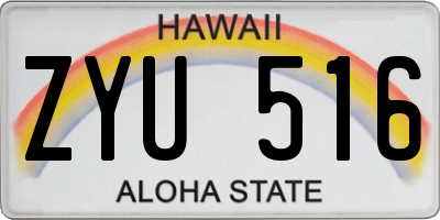 HI license plate ZYU516