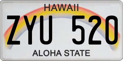 HI license plate ZYU520