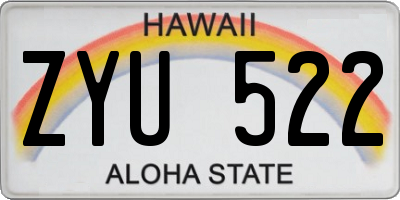 HI license plate ZYU522