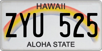HI license plate ZYU525