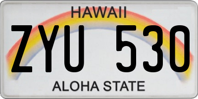 HI license plate ZYU530