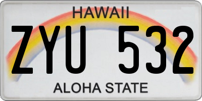 HI license plate ZYU532