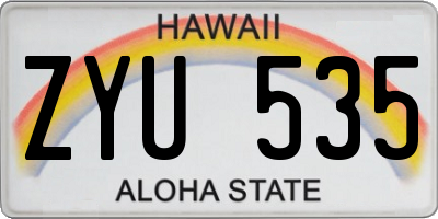 HI license plate ZYU535