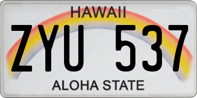 HI license plate ZYU537
