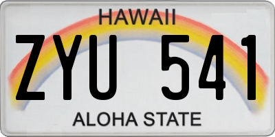 HI license plate ZYU541
