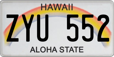 HI license plate ZYU552