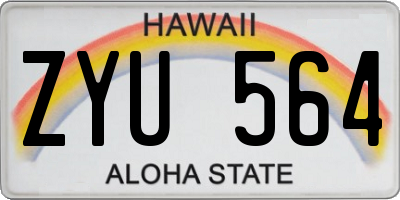 HI license plate ZYU564