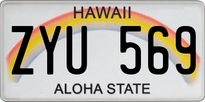 HI license plate ZYU569
