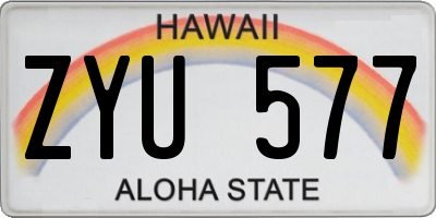 HI license plate ZYU577