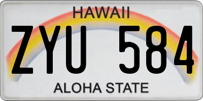 HI license plate ZYU584