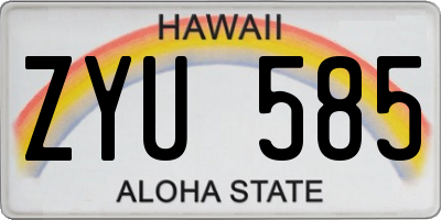 HI license plate ZYU585