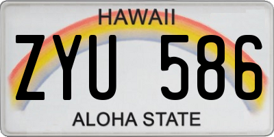 HI license plate ZYU586