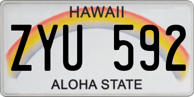 HI license plate ZYU592