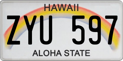 HI license plate ZYU597