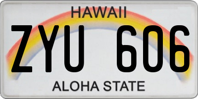 HI license plate ZYU606