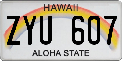 HI license plate ZYU607