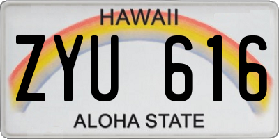 HI license plate ZYU616