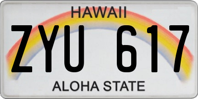 HI license plate ZYU617